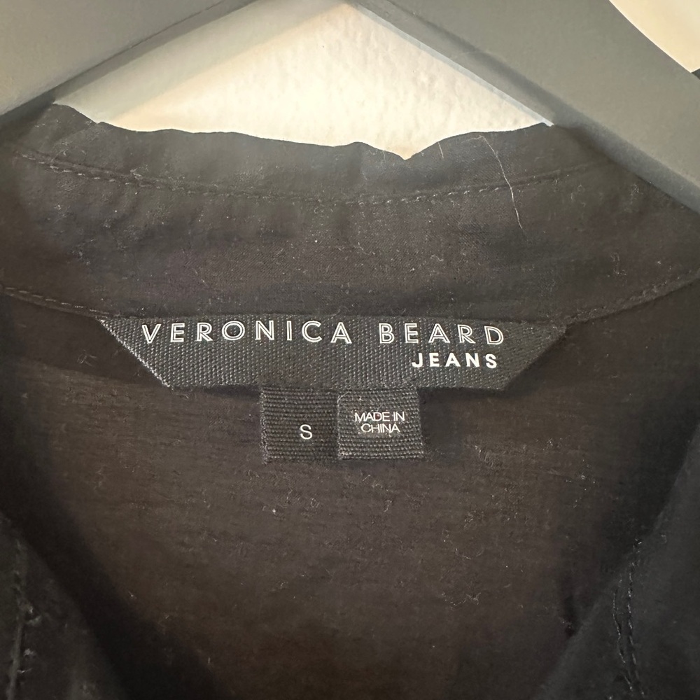 Veronica Beard Black Button Down Blouse Size S - image 3